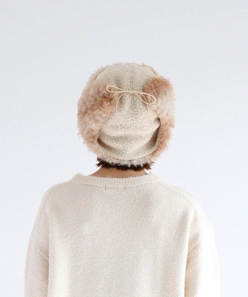 cepo（セポ）の「〈2way〉ファーフライトキャップ（キャップ・レディース・オフホワイト/ブラウン・FREE）」の14枚目の写真