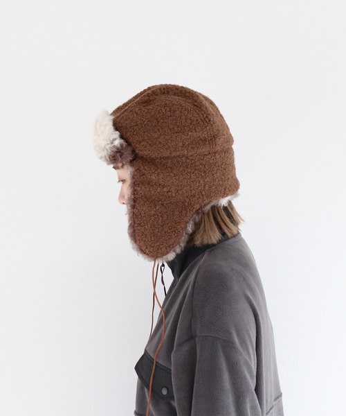 cepo（セポ）の「〈2way〉ファーフライトキャップ（キャップ・レディース・オフホワイト/ブラウン・FREE）」の8枚目の写真