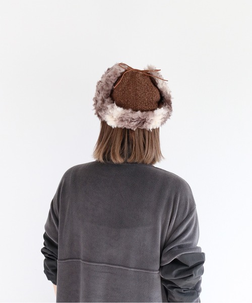 cepo（セポ）の「〈2way〉ファーフライトキャップ（キャップ・レディース・オフホワイト/ブラウン・FREE）」の5枚目の写真