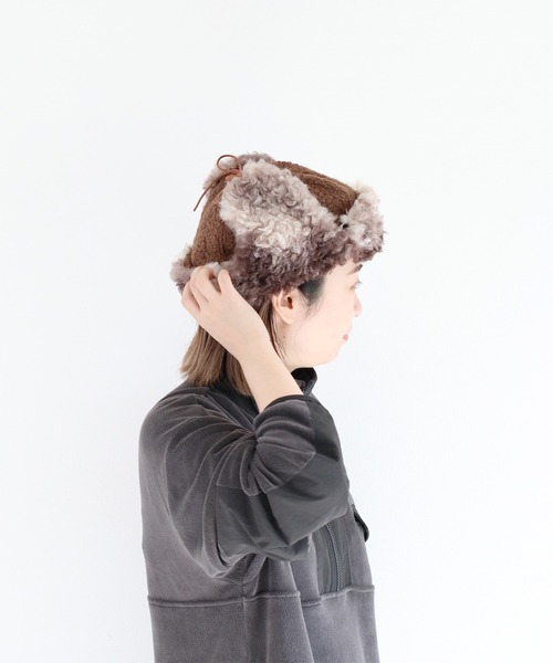 cepo（セポ）の「〈2way〉ファーフライトキャップ（キャップ・レディース・オフホワイト/ブラウン・FREE）」の6枚目の写真