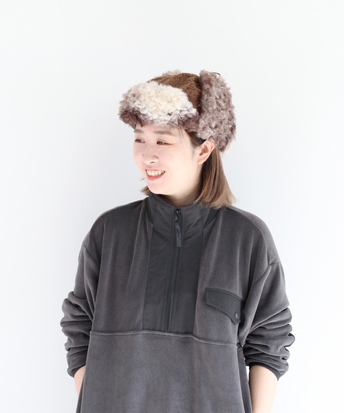 cepo（セポ）の「〈2way〉ファーフライトキャップ（キャップ・レディース・オフホワイト/ブラウン・FREE）」の4枚目の写真