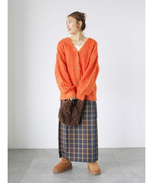 Lugnoncure（ルノンキュール）の「◎チェック柄プリーツスカート（スカート・レディース・ネイビー/ブラウン・F）」の8枚目の写真