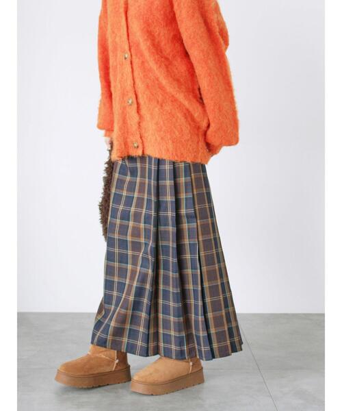 Lugnoncure（ルノンキュール）の「◎チェック柄プリーツスカート（スカート・レディース・ネイビー/ブラウン・F）」の9枚目の写真