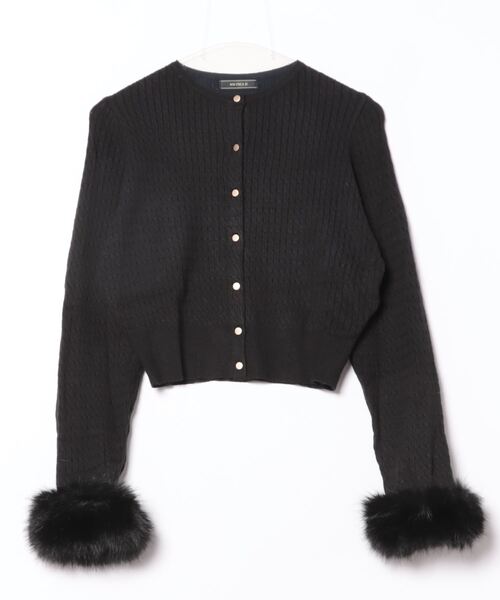 SWINGLE（スウィングル）の「袖ファーミニケーブルカーディガン（カーディガン/ボレロ・レディース・ピンク/オフホワイト/ブラック・FREE）」の18枚目の写真