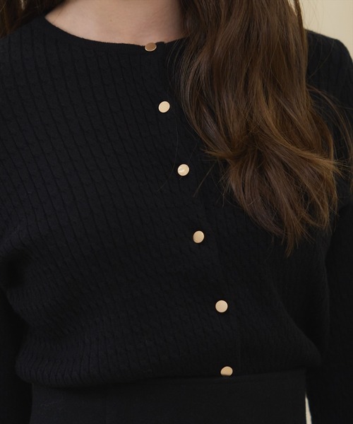 SWINGLE（スウィングル）の「袖ファーミニケーブルカーディガン（カーディガン/ボレロ・レディース・ピンク/オフホワイト/ブラック・FREE）」の15枚目の写真