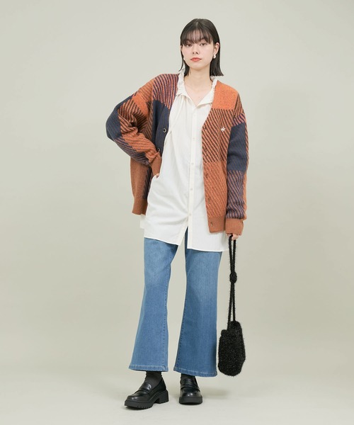 BEVERLY HILLS POLO CLUB(ビバリーヒルズポロクラブ)の「【BEVERLY HILLS POLO CLUB】ダブルジャガードモヘヤタッチカーディガン(カーディガン/ボレロ・レディース・イエロー系その他2/グレー/オレンジ系その他/ブルー系その他4・38)」の11枚目の写真