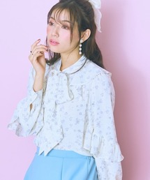 marun | ＜大きいサイズ＞ 花柄フリル長袖ブラウス marun(シャツ/ブラウス)