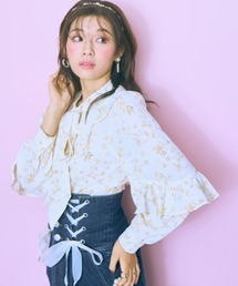 marun | ＜大きいサイズ＞ 花柄フリル長袖ブラウス marun(シャツ/ブラウス)