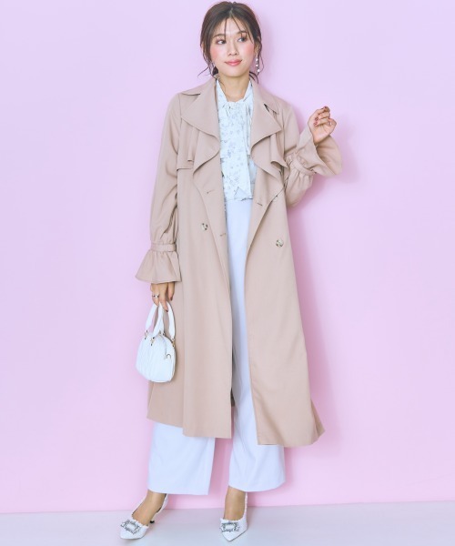 marun（マルン）の「＜大きいサイズ＞ 花柄フリル長袖ブラウス marun（シャツ/ブラウス・レディース・アイボリー系/イエロー系・5L/L/LL/3L/4L）」の7枚目の写真