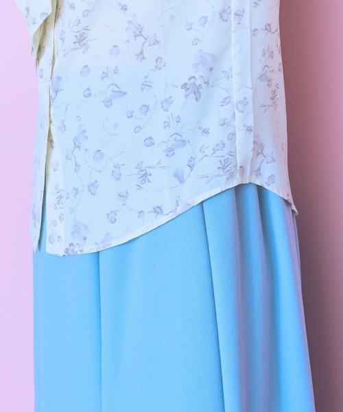 marun（マルン）の「＜大きいサイズ＞ 花柄フリル長袖ブラウス marun（シャツ/ブラウス・レディース・アイボリー系/イエロー系・5L/L/LL/3L/4L）」の9枚目の写真