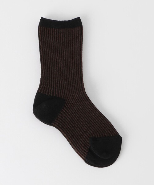 green label relaxing（グリーンレーベルリラクシング）の「リンクス クルー ソックス/靴下 / キッズ  17cm-19cm（ソックス/靴下・キッズ・ブラウン/ベージュ/ネイビー・17-19cm）」の2枚目の写真