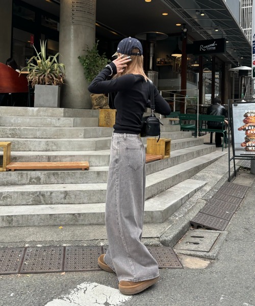 韓国 ルーズ デニム フレア グリッター ストリート 2色 hr7628 デニムルーズフレアパンツ[品番：WG010091142]｜WEGO【MEN