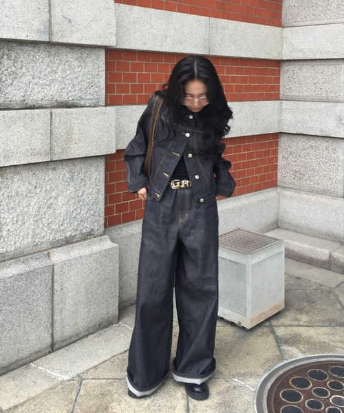 INTER FACTORY(インターファクトリー)の「rinka.ルーズデニム made in INTERFACTORY(デニムパンツ・レディース・グレー/ブルー・LARGE/MEDIUM)」の14枚目の写真