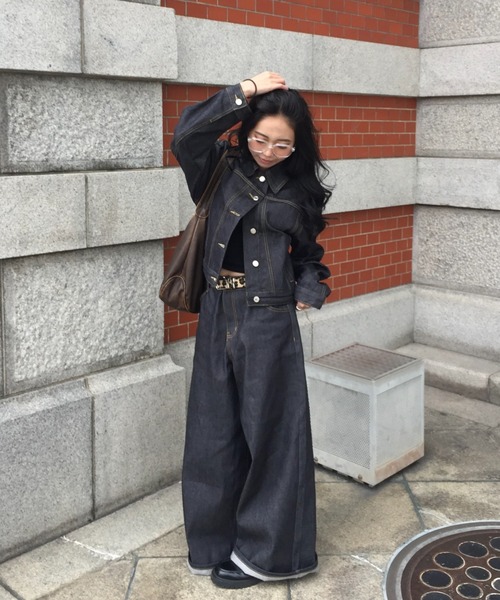 INTER FACTORY(インターファクトリー)の「rinka.ルーズデニム made in INTERFACTORY(デニムパンツ・レディース・グレー/ブルー・LARGE/MEDIUM)」の11枚目の写真