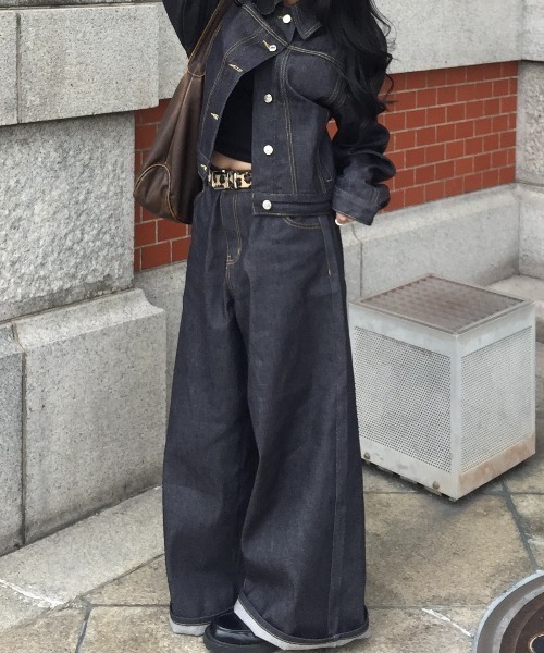 INTER FACTORY(インターファクトリー)の「rinka.ルーズデニム made in INTERFACTORY(デニムパンツ・レディース・グレー/ブルー・LARGE/MEDIUM)」の3枚目の写真