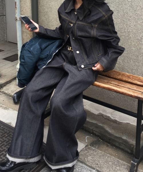 INTER FACTORY(インターファクトリー)の「rinka.ルーズデニム made in INTERFACTORY(デニムパンツ・レディース・グレー/ブルー・LARGE/MEDIUM)」の17枚目の写真