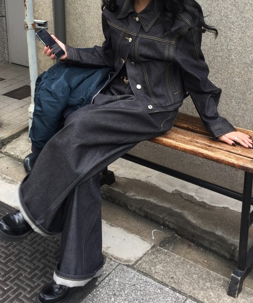 INTER FACTORY(インターファクトリー)の「rinka.ルーズデニム made in INTERFACTORY(デニムパンツ・レディース・グレー/ブルー・LARGE/MEDIUM)」の18枚目の写真