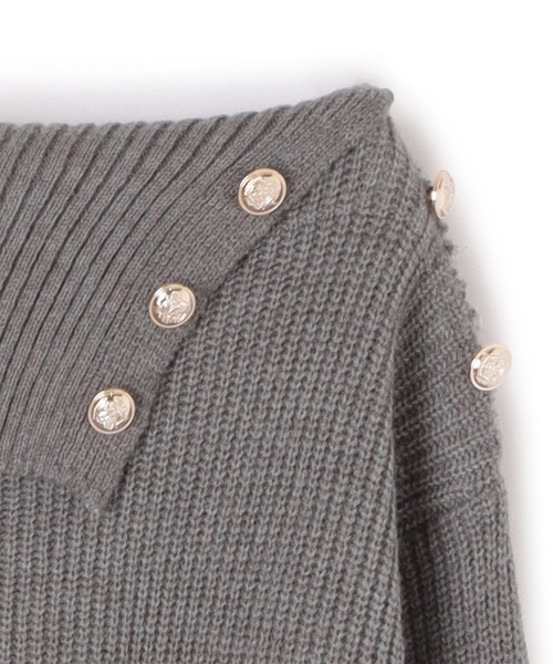 M DOLLY（エムドリー）の「asymmetry knit mini dress/アシンメトリーニットミニドレス（ワンピース・レディース・グレー/ブラック・S/M/L）」の13枚目の写真