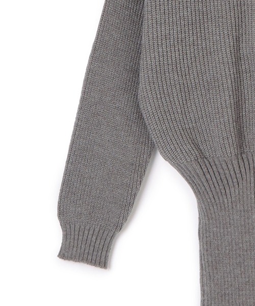 M DOLLY（エムドリー）の「asymmetry knit mini dress/アシンメトリーニットミニドレス（ワンピース・レディース・グレー/ブラック・S/M/L）」の14枚目の写真