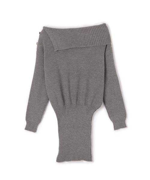M DOLLY（エムドリー）の「asymmetry knit mini dress/アシンメトリーニットミニドレス（ワンピース・レディース・グレー/ブラック・S/M/L）」の12枚目の写真