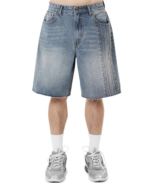 正規品即発VERMO ワイドショーツデニム　サイズ26 OY/オーワイ』 RAW HEM TAPE DENIM SHORTS/ロウヘムテープデニム