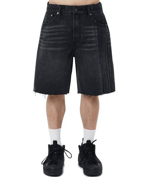 ★OY★RAW HEM TAPE DENIM SHORTS - WASHED BLUE★正規品/送料込 OY/オーワイ』 RAW HEM TAPE DENIM SHORTS/ロウヘムテープデニム