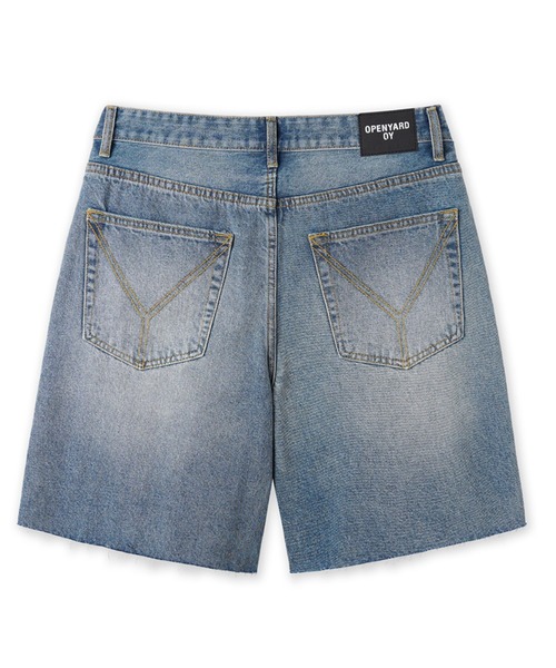 ★OY★RAW HEM TAPE DENIM SHORTS - WASHED BLUE★正規品/送料込 OY/オーワイ』 RAW HEM TAPE DENIM SHORTS/ロウヘムテープデニム
