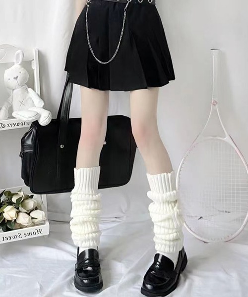 DiamondHearts(ダイヤモンドハーツ)の「【極細タイプ】リブニットレッグウォーマー45cm(レッグウォーマー・レディース・ブラック/グレー/ホワイト・FREE)」の1枚目の写真
