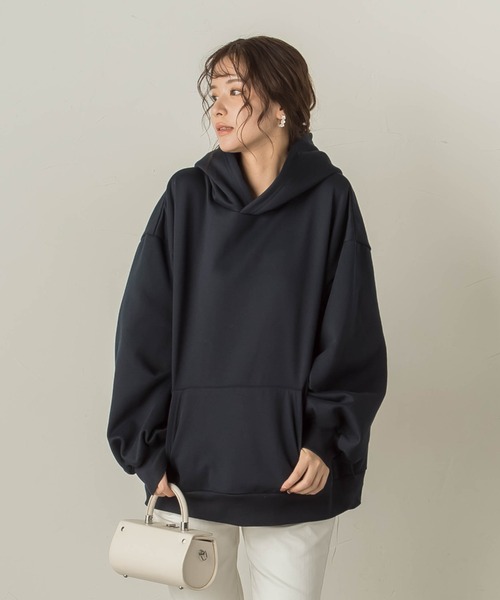 VICKY(ビッキー)の「裏起毛フーディ≪洗濯機で洗える≫(パーカー・レディース・カーキ/ブラック/ネイビー/ライトグレー・M)」の18枚目の写真