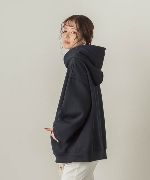 VICKY(ビッキー)の「裏起毛フーディ≪洗濯機で洗える≫(パーカー・レディース・カーキ/ブラック/ネイビー/ライトグレー・M)」の19枚目の写真
