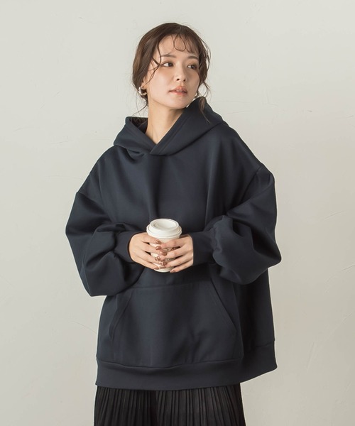 VICKY(ビッキー)の「裏起毛フーディ≪洗濯機で洗える≫(パーカー・レディース・カーキ/ブラック/ネイビー/ライトグレー・M)」の21枚目の写真