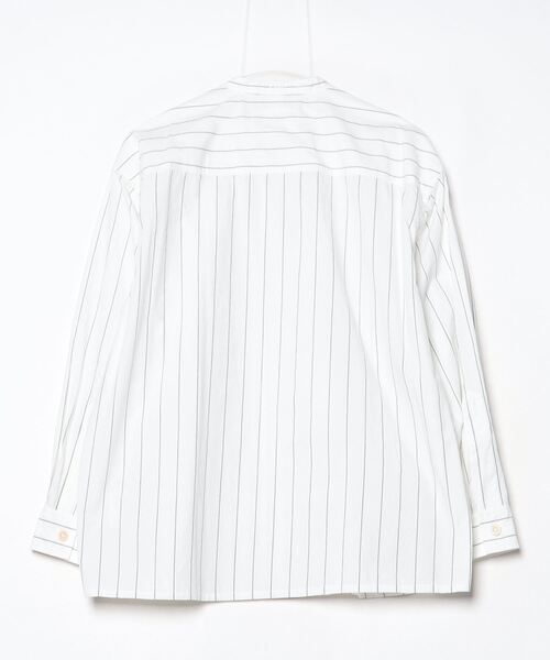 MHL.（エムエイチエル）の「WORKWEAR STRIPE COTTON SHIRTIN（シャツ/ブラウス・メンズ・グリーン・SMALL/MEDIUM/LARGE）」の2枚目の写真