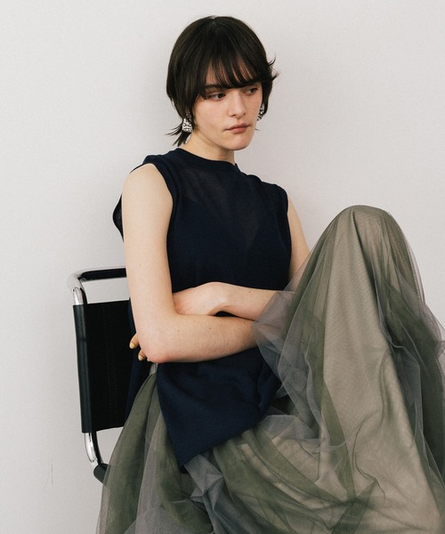 la belle Etude - 完売ラベルエチュード　人気ニット セール】ファーショルダーシースルーニットプルオーバー（ニット