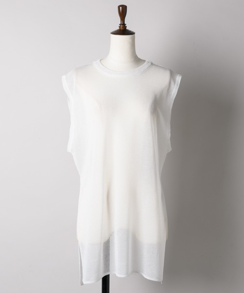 LA BELLE ETUDE（ラベルエチュード）の「シアークルーネックノースリーブニット（ニット/セーター・レディース・ライトパープル/ネイビー/ホワイト/ブラック/グレー・FREE）」の18枚目の写真