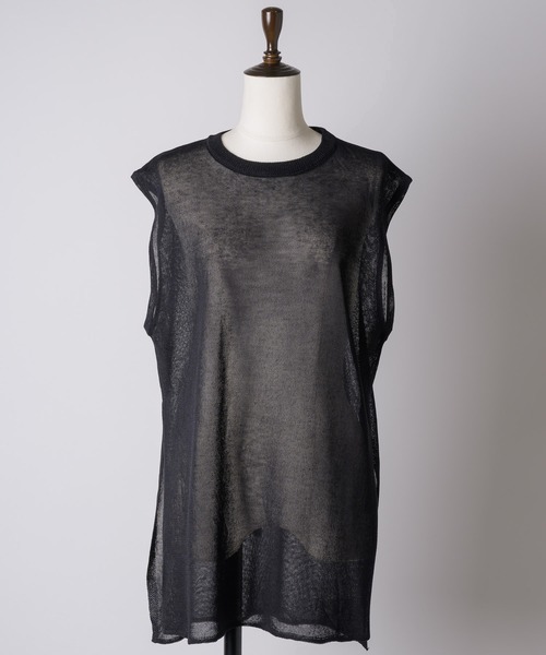 LA BELLE ETUDE（ラベルエチュード）の「シアークルーネックノースリーブニット（ニット/セーター・レディース・ライトパープル/ネイビー/ホワイト/ブラック/グレー・FREE）」の20枚目の写真