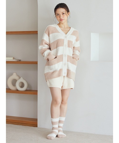 gelato pique(ジェラートピケ)の「パウダー2ボーダーソックス(ソックス/靴下・レディース・ピンク/ベージュ・FREE)」の8枚目の写真