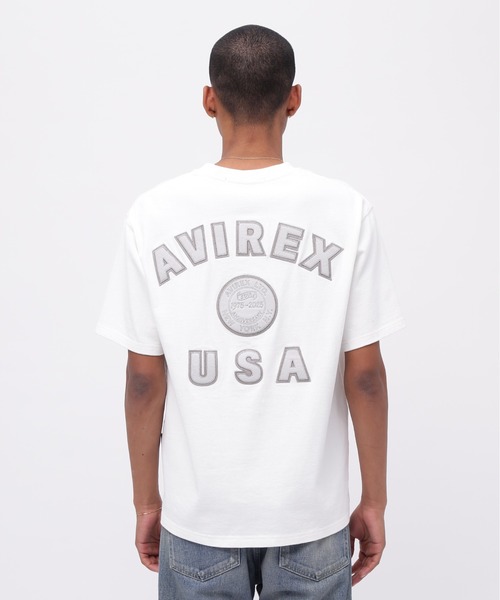 AVIREX(アヴィレックス)の「《50th Anniversary》LEATHER PATCHED VARSITY T-SHIRT / レザー パッチド バーシティ 半袖Tシャツ / AVIREX / アヴィレックス(Tシャツ/カットソー・メンズ・ブラック/ホワイト/ネイビー・XX-LARGE/X-LARGE/LARGE/MEDIUM)」の22枚目の写真