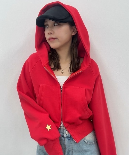 裏毛クロップドダブルジップパーカー（パーカー）｜TTOL（トール