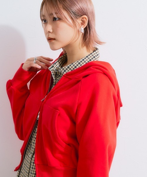 セール】裏毛クロップドダブルジップパーカー（パーカー）｜TTOL