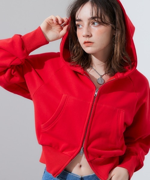 セール】裏毛クロップドダブルジップパーカー（パーカー）｜TTOL