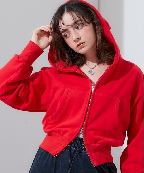 セール】裏毛クロップドダブルジップパーカー（パーカー）｜TTOL