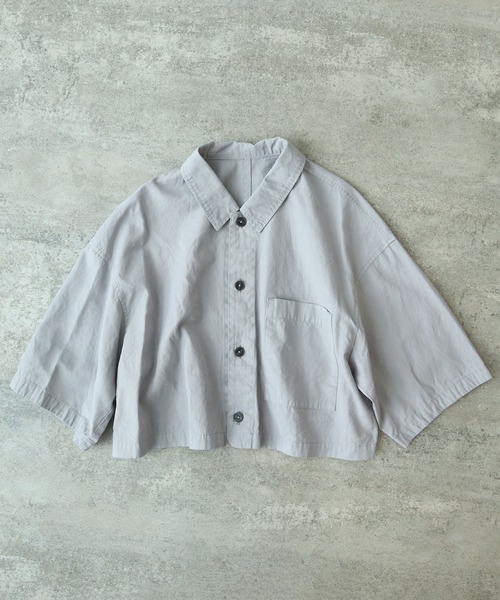 yuni(ユニ )の「hightwist コットン product dye haori シャツ(シャツ/ブラウス・レディース・ブラック/ブルー/グレー・FREE)」の2枚目の写真