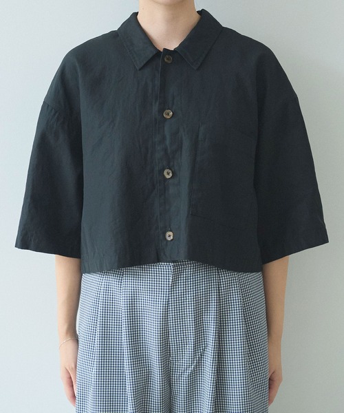 yuni(ユニ )の「hightwist コットン product dye haori シャツ(シャツ/ブラウス・レディース・ブラック/ブルー/グレー・FREE)」の22枚目の写真