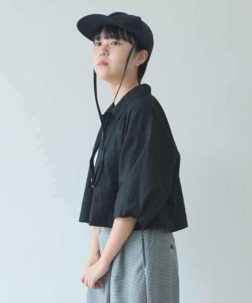 yuni(ユニ )の「hightwist コットン product dye haori シャツ(シャツ/ブラウス・レディース・ブラック/ブルー/グレー・FREE)」の20枚目の写真