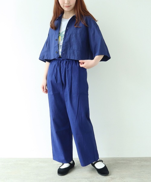yuni(ユニ )の「hightwist コットン product dye haori シャツ(シャツ/ブラウス・レディース・ブラック/ブルー/グレー・FREE)」の4枚目の写真
