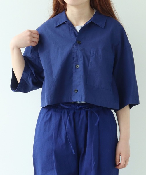 yuni(ユニ )の「hightwist コットン product dye haori シャツ(シャツ/ブラウス・レディース・ブラック/ブルー/グレー・FREE)」の8枚目の写真