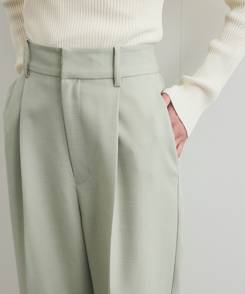 VIS(ビス)の「【美easy】コンフォートストレートワイドパンツ/イージーケア・UVケア・セットアップ対応(スラックス・レディース・ネイビー/ライトグリーン/ベージュ系その他・SS/S/M/L)」の18枚目の写真