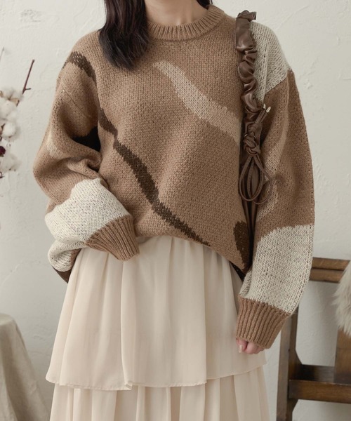 Ambre Neige(アンブルネージュ)の「jacquard nuance knit / ジャガードニュアンスニット(ニット/セーター・レディース・アイボリー/ダークブラウン/ライトグリーン・FREE)」の11枚目の写真