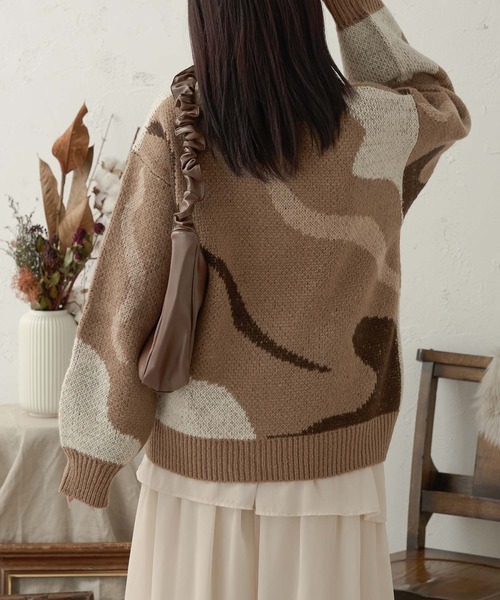 Ambre Neige(アンブルネージュ)の「jacquard nuance knit / ジャガードニュアンスニット(ニット/セーター・レディース・アイボリー/ダークブラウン/ライトグリーン・FREE)」の13枚目の写真
