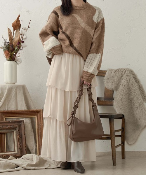 Ambre Neige(アンブルネージュ)の「jacquard nuance knit / ジャガードニュアンスニット(ニット/セーター・レディース・アイボリー/ダークブラウン/ライトグリーン・FREE)」の15枚目の写真